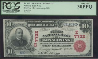 1902 Red Seal fnb Lonaconing MD RARE Bank Unique Type PCGS 30PPQ