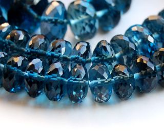 AAA London Blue Topaz Faceted Rondelle Beads 4 8mm