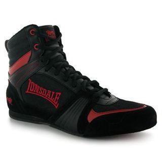 Lonsdale Leather Mens Boxing Boots Black Shoes UK 9