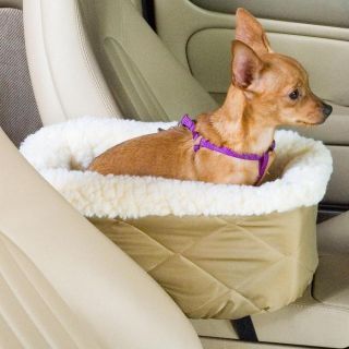 Unlike traditional pet booster seats, this console lookout allows a