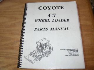 Coyote C7 Wheel Loader Parts Manual
