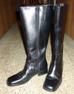 White Mountain MT Sz 8 M Black Leather Tall Equestrian Riding Boots