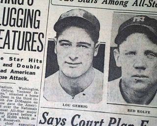 All Star Game Major League Baseball Lou Gehrig Amelia Earhart 1937