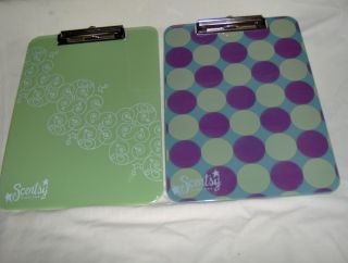 Scentsy clipboards lot of 2 new never used. 1 purple 1 green party