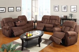 2pc Microfiber Set Sectional Couch in Chocolate Sofas Loveseats