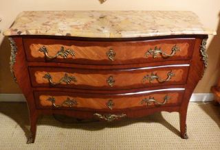 Exquisite French Louis XI Marble Top Commode 19th