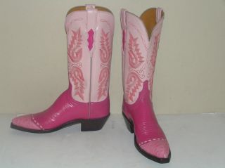 NEW LUCCHESE 1883 Cowboy Boots Ostrich Ital Goat Womens 7 5B 4 Made