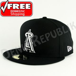 New Era 59Fifty Los Angeles Angels of Anaheim Black White Cap MLB