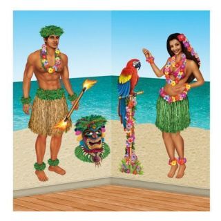 Hawaiian Luau Hula Dancers Tropical Scene Setters Party Decorations