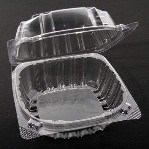 100 Plastic Clear 6 Hinged Food Take Out Container Cupcake Cookie
