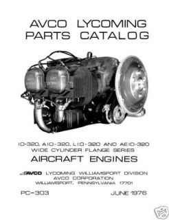 Lycoming Parts Catalog PC 303 IO AIO Lio Aeio 320