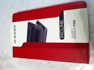 Edge Incline Jacket Cover Kindle Fire Red Leather New