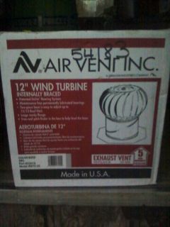 12 Wind Turbine Air Vent Internally Braced Made in The USA