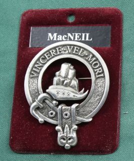 MacNeil Scottish Clan Crest Badge Pin Ships Free in US