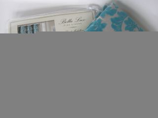 Bella Lux Flocked Damask Teal Silver Grey Fabric Shower Curtain New