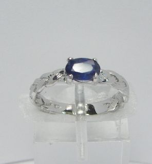 Estate 14k WG Sapphire Designer Ring Band 1 7 grams Size 5 25
