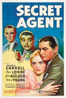 Secret Agent 1936 Madeleine Carroll Alfred Hitchcock Movie Poster