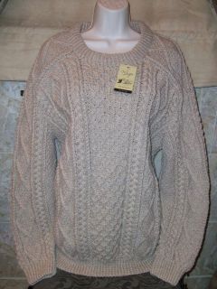 Aran Handknit Fishermans Magee Irish Wool Sweater