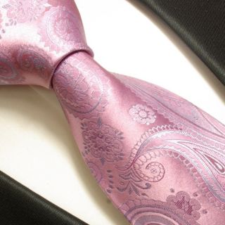 686 Necktie by Paul Malone Pink and Blue Paisleys 100 Silk Woven