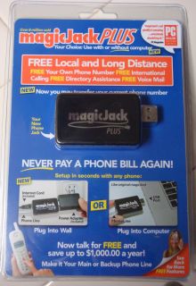 MAGIC JACK PLUS Free 1YR Subscription Never Pay a Monthly Phone Bill