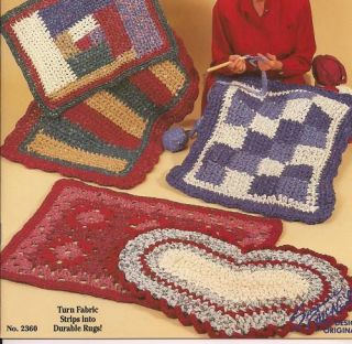 Rag Rug Crochet Patterns Granny Rugs Heart Patchwork Rectangle Star B