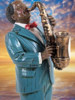 11 Black Man Jazz Sax Player Figurine 95072 D