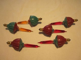 Antique Christmas Tree Bubble Lights OLD Red & Orange Holiday Xmas