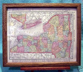 Antique Framed Map of New York Long Island 1895