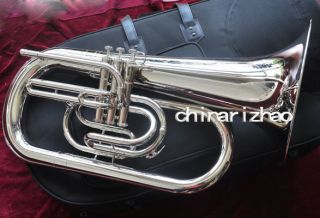 Grade Silver Nickel BB Marching Euphonium Tuba Horn with Case