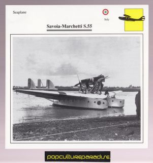 Savoia Marchetti s 55 War Airplane Picture Spec Card