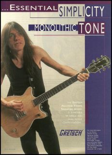 AC DC MALCOLM YOUNG SIGNATURE GRETSCH GUITAR AD 8X11 FRAMEABLE