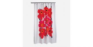 Marimekko Unikko Red Bathroom Shower Curtain 180x200 Cm