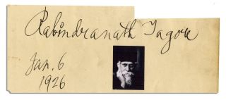 Poet Rabindranath Tagore Signature Signed Page