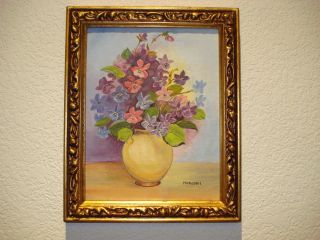  pansy floral flower original hand painted oil PAINTING by Marjorie