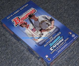 2012 BOWMAN BASEBALL HOBBY BOX FREE SHIPPING 1 AUTOGRAPH CHROME PER