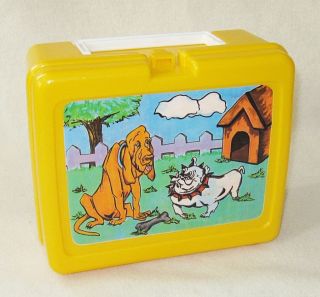  Plastic Animated Dog Lunchbox School Lunch Box Marmaduke Yellow Cute