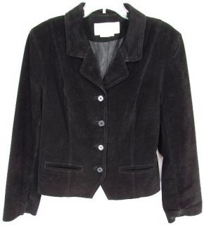 Cute Vtg Margaret Godfrey® Suede Coat Leather Blazer Jacket Black M