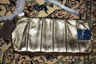 BNWT Cole Haan Gold Leather Maria Sharapova Clutch Shoulder Bag