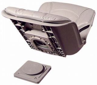 Boat Marine Seat Cushioned Grey Disconnect Feature Fisherman Seat Low