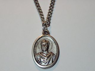 Genesius Holy Medal on 24 Chain Roman Martyr Patron of Actors Lawyers