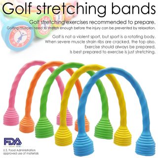 New Golf Swing Exercises Aid Stretching Bands 5 Colors