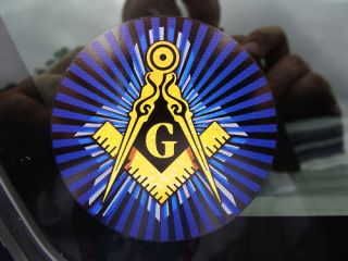 12 Masonic Auto Emblem 3 Decal Sticker Freemason Blue Lodge Window