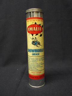 Vintage Amalie Oil Co Snowmobile Unopened Grease Tube Can 1960s 1970