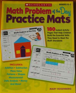 Scholastic Math Problem of the Day Practice Mats Grades Kindergarten