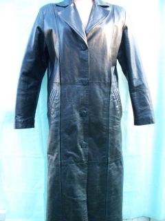 Marc Mattis Women’s Full Length Black Leather Jacket Size Medium