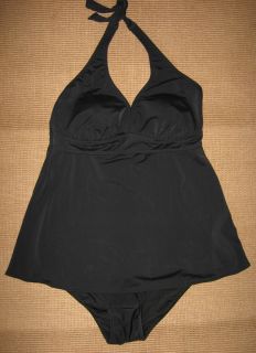  Maternity Black Tankini Swimsuit SMALL S Halter Top Hawaiian Swim