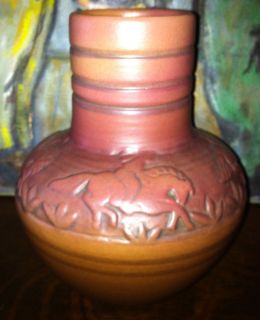 Arts Crafts North Dakota Mattson Cowboy Vase