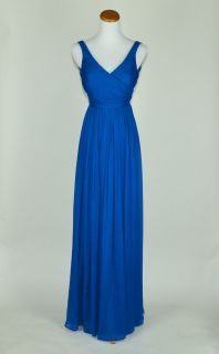 New J Crew $365 Silk Chiffon Heidi Gown 12 Matisse Blue Dress