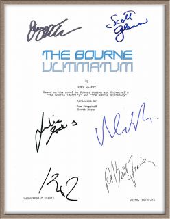 Matt Damon Joan Allen Julia Stiles Signed x6 The Bourne Ultimatum