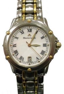 JCR M Maurice Lacroix 69709 Model Steel Gold 18K Band Working Perfect